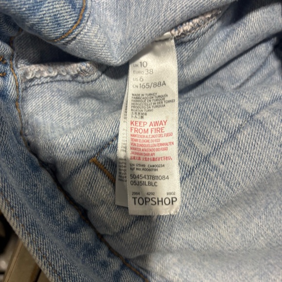 ❤️Top Shop Hand Painted Distressed Jean Jacket-Sz 6 - Picture 7 of 8